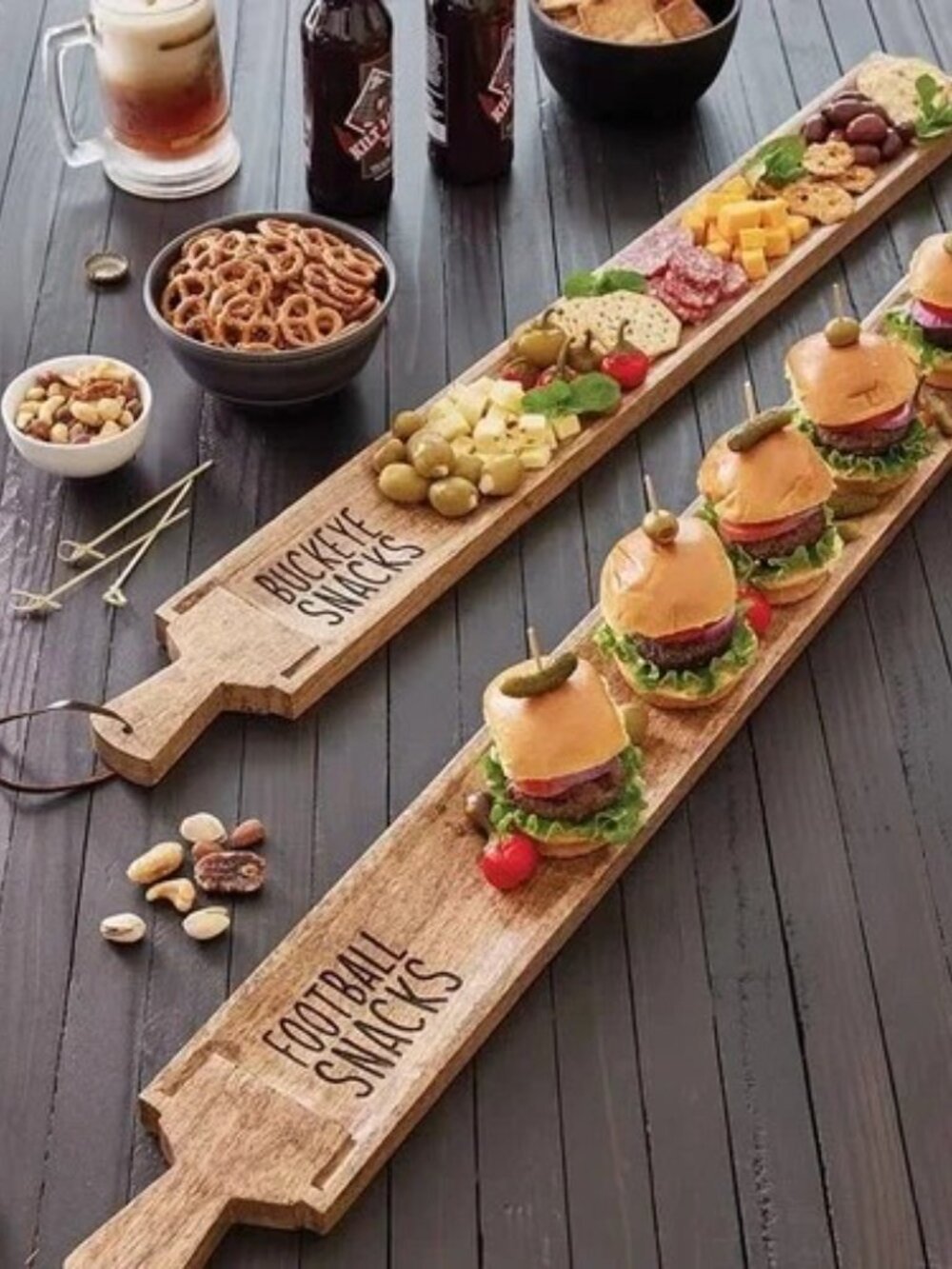 BOGO !!!!!!AGGIE OR LONGHORN SLIDER TRAYS LEATHER / MANGOWOOD NEW IN BOX!!!-----